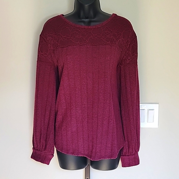 Maurices Sweaters - Ribbed top with lace